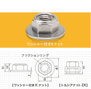 ゆるみ止めナット ワッシャー付きナット